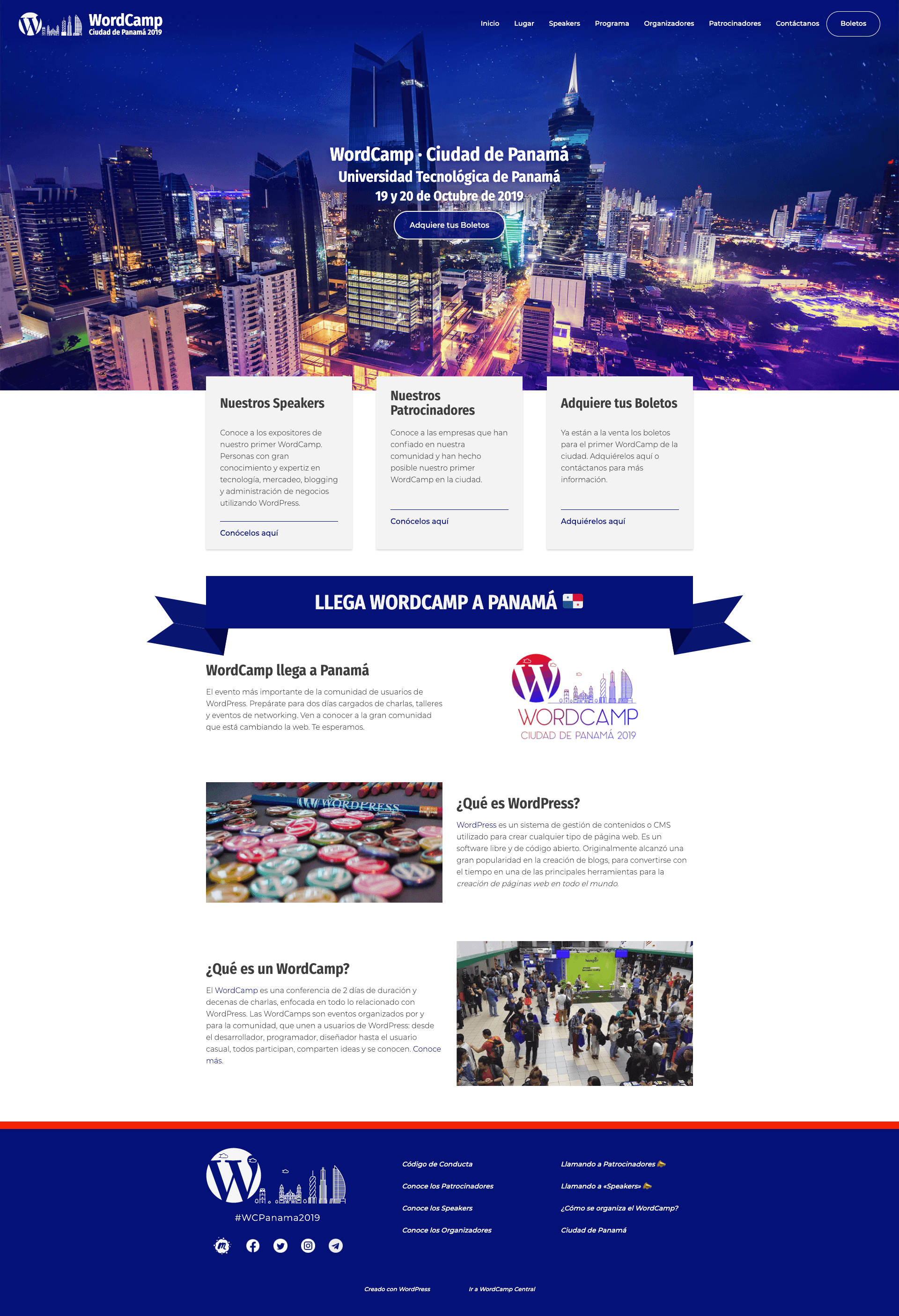 WordCamp Panama 2019 Website